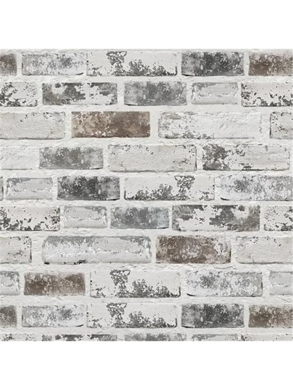 Peel and Stick Brick Wallpaper Grey White 3D Self Adhesive Removable Vinyl